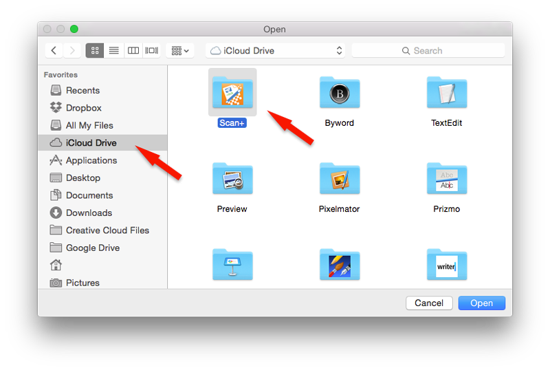 Open Dialog - Cmd+O